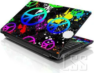 LSS 15 15.6 Inches Laptop Notebook Skin Sticker with 2 Wrist Pads - Reusable Cover Protector Vinyl Sticker Cover Decal Fits 13" - 16" - Peace Signs Pattern LSS 15 15.6 Inches Laptop Notebook Skin Sticker with 2 Wrist Pads - Reusable Cover Protector Vinyl Sticker Cover Decal Fits 13" - 16" - Peace Signs Pattern