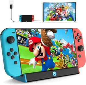 Abourt TV Docking Station Support 4K HDTV Output with C Port/USB 3.0, Replacement for Official Switch Dock, PortableNo Power Cord Included, Compatible with Switch/OLED