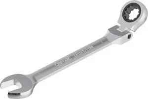 7mm Flex-Head Ratcheting Combination Wrench Metric 72 Teeth 12 Point Ratchet Box Ended and Open End Spanner Tools, Flexible Head Gear Wrench, Heat-Treated CR-V