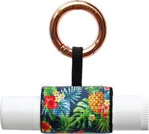 Chapstick Holder with Carabiner Keychain, Lipstick Holder, Lip Gloss Holder, Stylish Lip Balm Holder Keychain-Hawaiian Pineapple