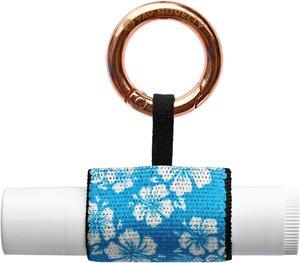 Chapstick Holder with Carabiner Keychain, Lipstick Holder, Lip Gloss Holder, Stylish Lip Balm Holder Keychain-Aloha Hibiscus