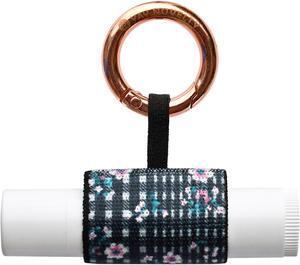 Chapstick Holder with Carabiner Keychain, Lipstick Holder, Lip Gloss Holder, Stylish Lip Balm Holder Keychain-Floral Plaid