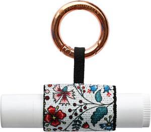 Chapstick Holder with Carabiner Keychain, Lipstick Holder, Lip Gloss Holder, Stylish Lip Balm Holder Keychain-Carnation