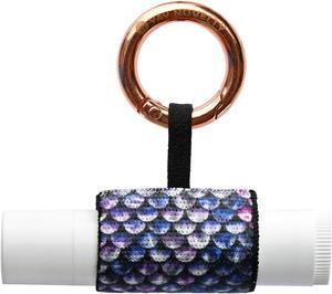 Chapstick Holder with Carabiner Keychain, Lipstick Holder, Lip Gloss Holder, Stylish Lip Balm Holder Keychain-Purple Mermaid Scale