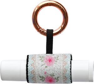 Chapstick Holder with Carabiner Keychain, Lipstick Holder, Lip Gloss Holder, Stylish Lip Balm Holder Keychain-Rose Lace