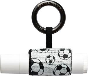 Chapstick Holder with Carabiner Keychain, Lipstick Holder, Lip Gloss Holder, Stylish Lip Balm Holder Keychain-Soccer Ball