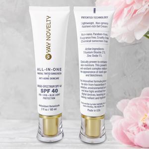 FDA-approved ALL-IN-ONE Mineral Tinted SUNSCREEN Infused with Anti-Aging Skincare - Broad Spectrum SPF 40 - Patented Technology