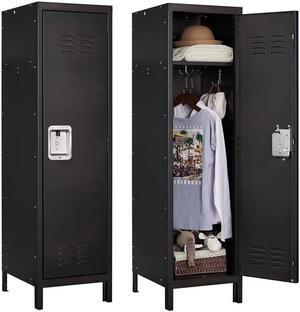 AFAIF Metal Locker with Lock,55" Storage Cabinet Steel Retro Wardrobe with Lockable Doors for Home Office Employees School Dormitory Gym (1 Door)