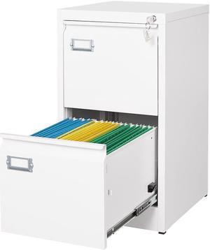 2 Drawers File Cabinet with Lock, Filing Cabinets for Home Office, Metal Locking Office File Storage Cabinets with Drawers, Vertical Small Filing Cabinet Organizer for Legal/A4