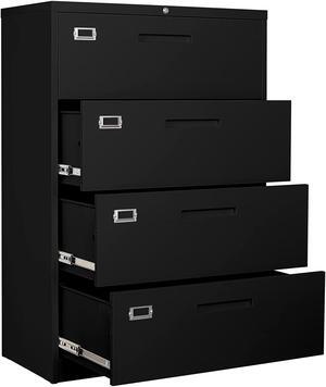 AFAIF Lateral File Cabinet 4 Drawer, Office Filing Cabinet with Lock, Large Deep Drawers Locked by Keys, Metal Storage File Cabinet for Hanging Files Letter/Legal/F4/A4 Size