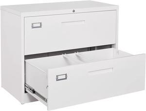 AFAIF Lateral File Cabinet 2 Drawer with Lock, White Filing Cabinet Home Office, Large Deep Drawers Locked by Keys, for Hanging Folders Files Letter/Legal/F4/A4 Size