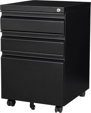 AFAIF 3 Drawer File Cabinet with Lock on Wheels, Mobile Steel Pedestal File Cabinet Under Desk (No assembly) AFAIF 3 Drawer File Cabinet with Lock on Wheels, Mobile Steel Pedestal File Cabinet Under Desk (No assembly)