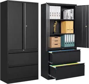 File Cabinet, Metal Storage Cabinet with Adjustable Shelf for Home Office
