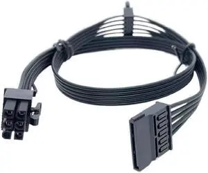 For Seasonic FOCUS PLUS Gold FX Peripheral 4 Pin SATA IDE PCIe CPU Main Power ATX 24 Pin GPU VGA Card Power Supply Mining Cable(6pin to 2 SATA)