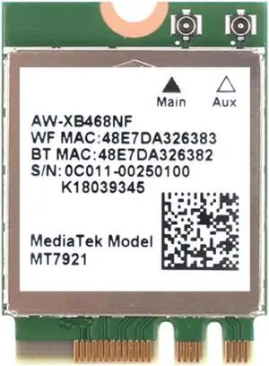 Wi-Fi 6 MediaTek MT7921k MT7921 wifi 6 1800M Bluetooth 5.2 wireless WIFI network card NGFF m.2 support windows10 / 11