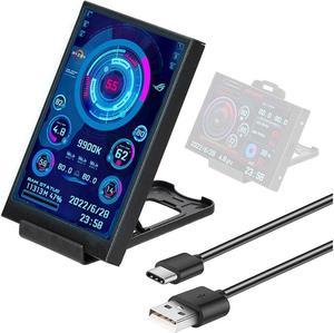 BONAEVER 3.5 inch IPS USB Mini Screen AIDA64 PC CPU RAM HDD Data Monitor Computer Temperature Display Type-C Sub Screen