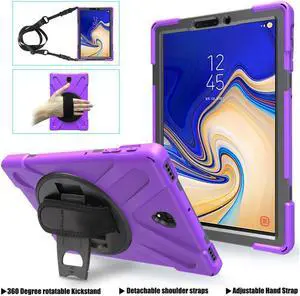 BONAEVER For Samsung Galaxy Tab S4 10.5 inch 2018 Case Model SM-T830/T835/T837 ShockProof Cover with 360 Degree Stand and /Hand Strap/Shoulder Strap