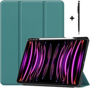 BONAEVER For iPad Pro 12.9 Inch Case 2022 2021 2020 2018 (6th 5th 4th 3th Gen) with Pencil Holder Support 2nd Pencil Charging Slim Stand Cover with Stylus Pen