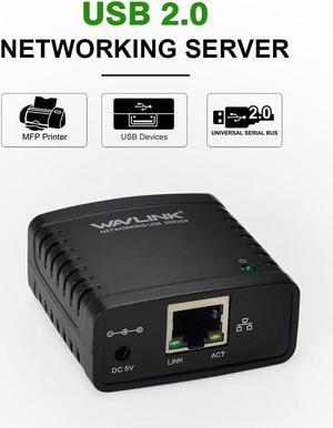 USB2.0 Network Print Server Capture RJ-45 TCP / IP LPR Allow To Configure, Monitor & Even Reset The Print Server Via Web Browser