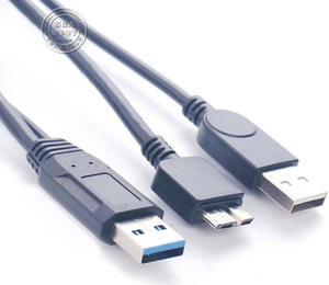 USB 3.0 Dual Power Y Shape 2 X Type A To Micro B High Speed Upto 5 Gbps Data Transfer Cable for External Hard Drives