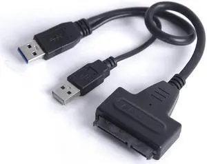 USB 3.0 To SATA 22Pin 2.5" Hard Disk Driver Cable Adapter with Extral USB Power Cable 20cm