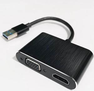 USB3.0 To HDMI-compatible VGA Converter 2 In 1 1080p HD Multi-Display USB To HDMI-compatible Converter for XP/Windows