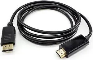 1.8m Thunderbolt Displayport DP to HDMI-compatible Cable Adapter Converter for PC Laptop Projector 1080p