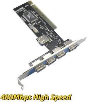 USB 2.0 4 Port 480Mbps High Speed VIA HUB PCI Controller Card Adapter PCI Cards for Vista Windows ME XP 2000 98 SE Hot Sale