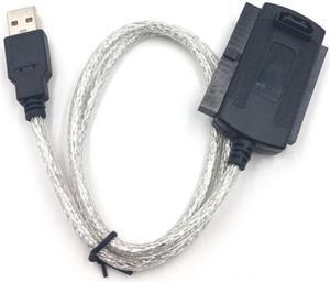 SATA PATA IDE Drive To USB 2.0 Adapter Cable Converter for HDD 2.5" 3.5" Hard Drive with External AC Power Adapter EU/US Plug