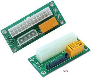 1pcs PC Desktop ATX 24-Pin Dual PSU Power Synchronous Start Extender Cable Card Adapter for BTC Miner Machine