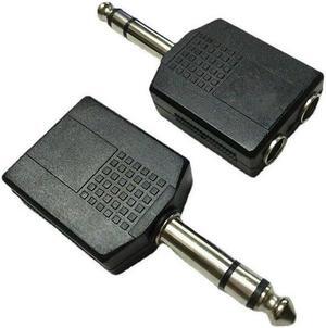 3pcs Stereo Audio Jack Plug Adapter Single Male To Female 6.35mm Dual Mono Stereo Jack Headphone Microphone Y Splitter Converter