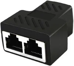 2pcs RJ45 Splitter 1 To 2 Dual Female Port Adapter CAT 5/CAT 6 LAN Ethernet Socket Splitter Connector Adapter Splitter Extension