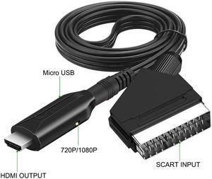 HDMI-compatible To SCART Adapter Video Audio Upscale Converter PAL/NTSC for HD TV DVD Box Signal Upscale Converter Accessories