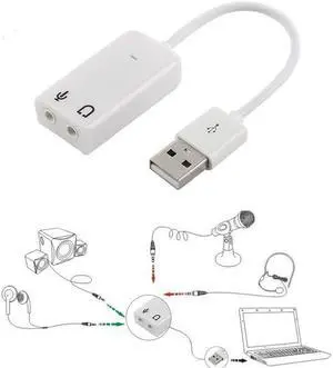 USB Sound Card Virtual 7.1 3D External USB Audio Adapter USB To Jack 3.5mm Earphone Micphone Sound Card for Laptop Notebook PC