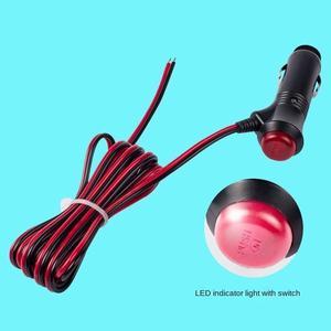 12V 24V Car Motorcycle Male Cigarette Lighter Socket Plug Connector 1m Wire with Switch Charger Cable Socket Car(1M)