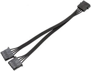 18AWG Molex 4 Pin Male To Dual 4 Pin Female IDE Molex Power Connectors Sleeved Y Splitter Cable