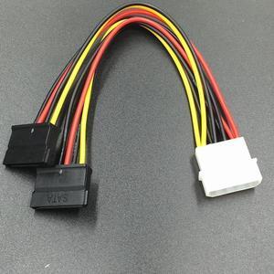 4Pin IDE Molex To 2 Serial ATA SATA Y Splitter Hard Drive Power Supply Cable for Adding SATA Drives for Bitcoin Miner Mining(1 pcs)