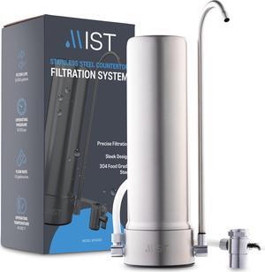 Mist Countertop Stainless Steel Water Filtration System, 5-Stage Filtration Technology, 8000 Gallon Capacity, Reduces Heavy Metals, Chlorine, Bad Taste & Odor