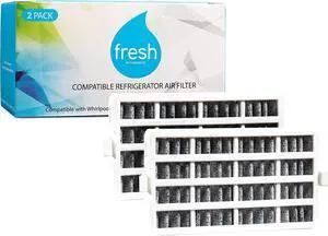 Fresh Whirlpool W10311524, AIR1, Replacement Refrigerator Air Filter, 2 Pack