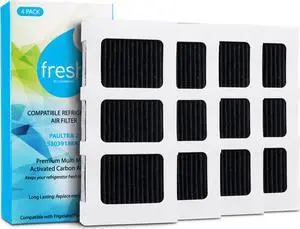 Paultra2 Frigidaire Refrigerator Air Filter Replacement, Compatible with: Pureair Ultra 2, Pure Air Ultra 2, Pureair Ultra ii, Electrolux 242047805, 5303918847, EAP12364179, 4 Pack -Fresh