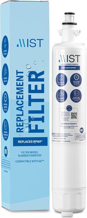 Mist RPWF Replacement for GE RPWF (Not RPWFE), RWF1063, RWF3600A, WSG-4, DWF-36, R-3600, MPF15350, OPFG3-RF300, BCF77, Refrigerator Water Filter, 1 Pack