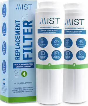 UKF8001 Filter 4 Replacement for Maytag, Whirlpool Filter 4 Everydrop EDR4RXD1, 4396395, Kenmore 46-9005, RWF0900A Refrigerator Water Filter Pack of 2 -Mist