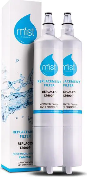 Mist 5231JA2006B Water Filter Replacement, Compatible with LG Models: 5231JA2006A, Kenmore 469990, LT600P, 5231JA2006E, 5231JA2006F, 46-9990, 2 Pack - Mist