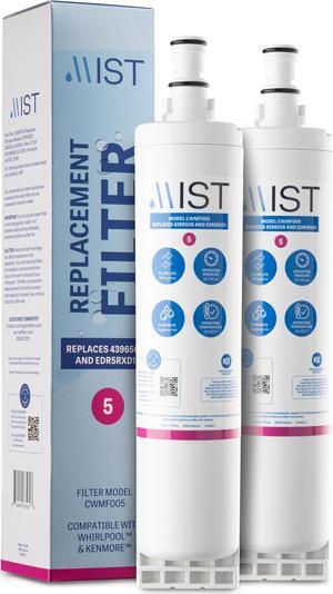 Mist 4396508 & EDR5RXD1 Water Filter Replacement, Compatible Whirlpool Models: 4396508, 4396510, Filter 5, PUR W10186668, NLC240V, Kenmore 46-9010, 9086