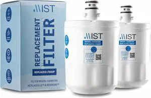 Mist 5231JA2002A Water Filter Replacement, Compatible LG Models: LT500P, GEN11042FR-08, ADQ72910911, ADQ729109012, Kenmore 9890, 46-9890, LFX25974ST, LMX25964ST, LSC27925ST, 2 Pack
