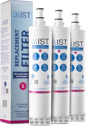 Mist 4396508 & EDR5RXD1 Water Filter Replacement, Compatible Whirlpool Models: 4396508, 4396510, Filter 5, PUR W10186668, NLC240V, Kenmore 46-9010, 9086, 3 Pack