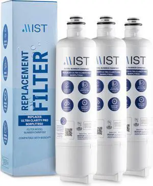 Mist Bosch BORPLFTR50 Water Filter Replacement Ultra Clarity Pro Compatible with BORPLFTR55, 12033030, 12028325, 11025825,11032531, 17005582, 12036454, WFC100MF, WFS200MF, RA450022, REPLFLTR55, 3 Pack