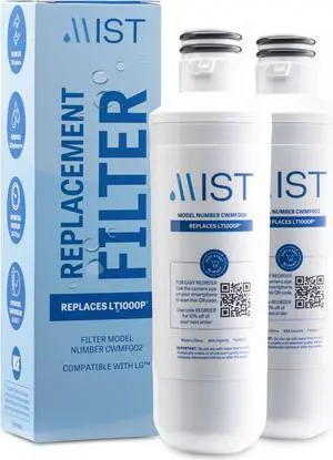 LT1000PC Replacement Water Filter, Compatible with LT1000PC/PCS, LT1000PC, LT-1000PC, MDJ64844601, ADQ747935 ADQ74793504, Kenmore 46-9980, 469982 Water Filter 2 Pack -Mist