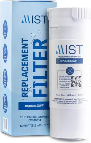 XWF Water Filter Replacement (Not XWFE), Compatible with GE XWF Models: GWE19JSLSS, WR17X30702, GBE21, GDE21, GDE25, GFE24, 1 Pack- Mist
