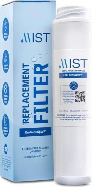Mist GSWF Water Filter Replacement Compatible with GE Models: GSWFDS, 100749-C, 100810/A, 238C2334P001, Kenmore 46-9914, 1 Pack - Mist